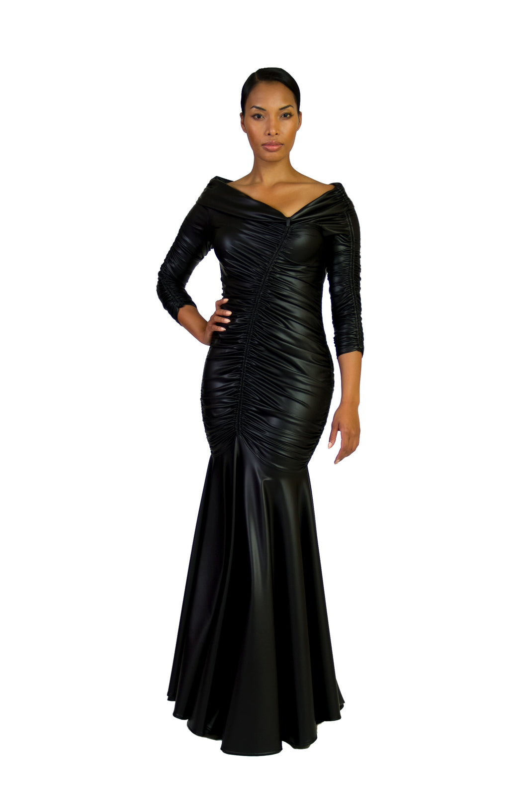 Black Leather Evening Gown VALENTINO Black Leather Lace Gown Long Dress Black Leather Evening Gown VALENTINO Black Leather Lace Gown Long Dress